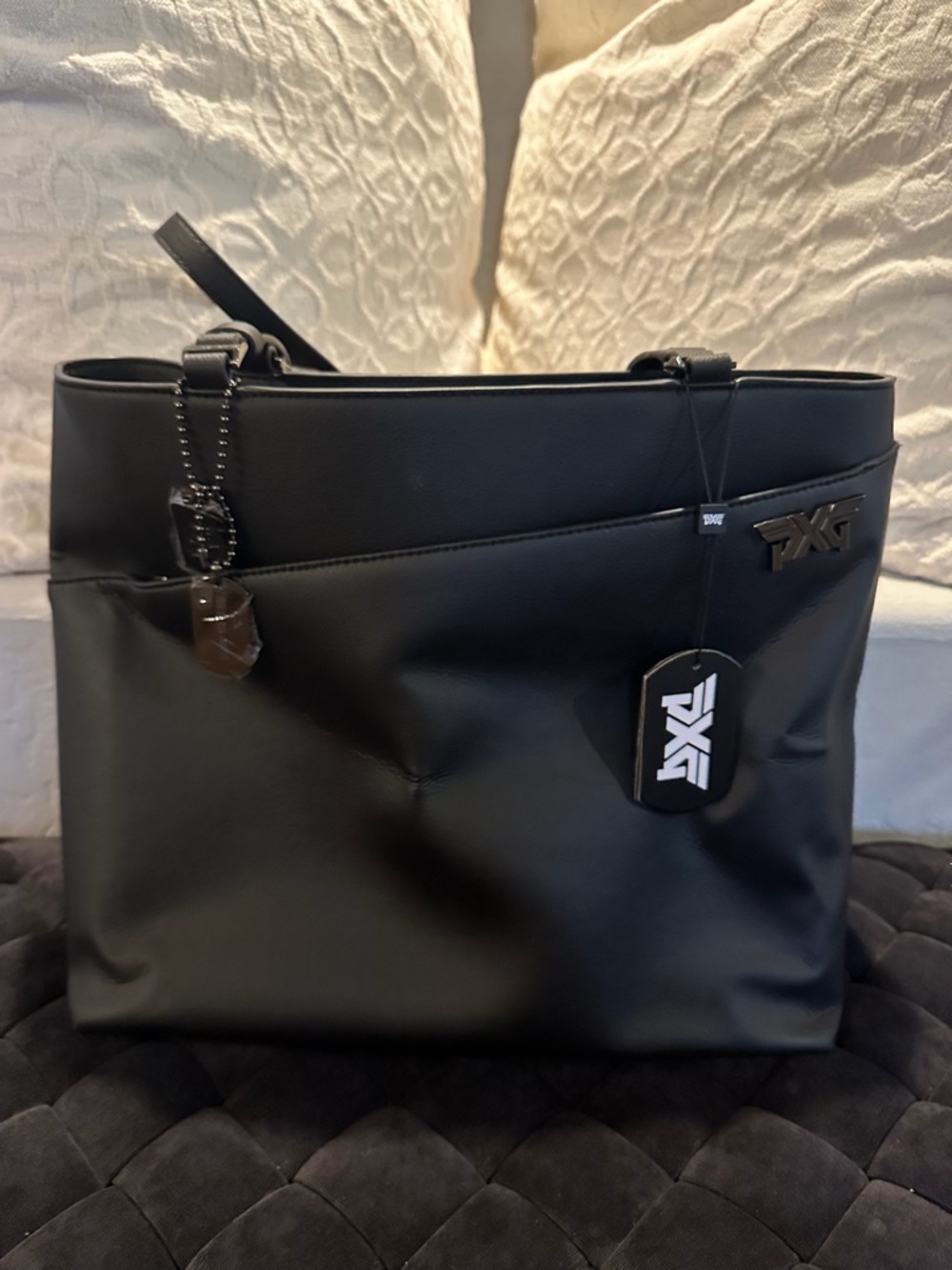 PXG Women’s Black Structured Tote with Logo Tag